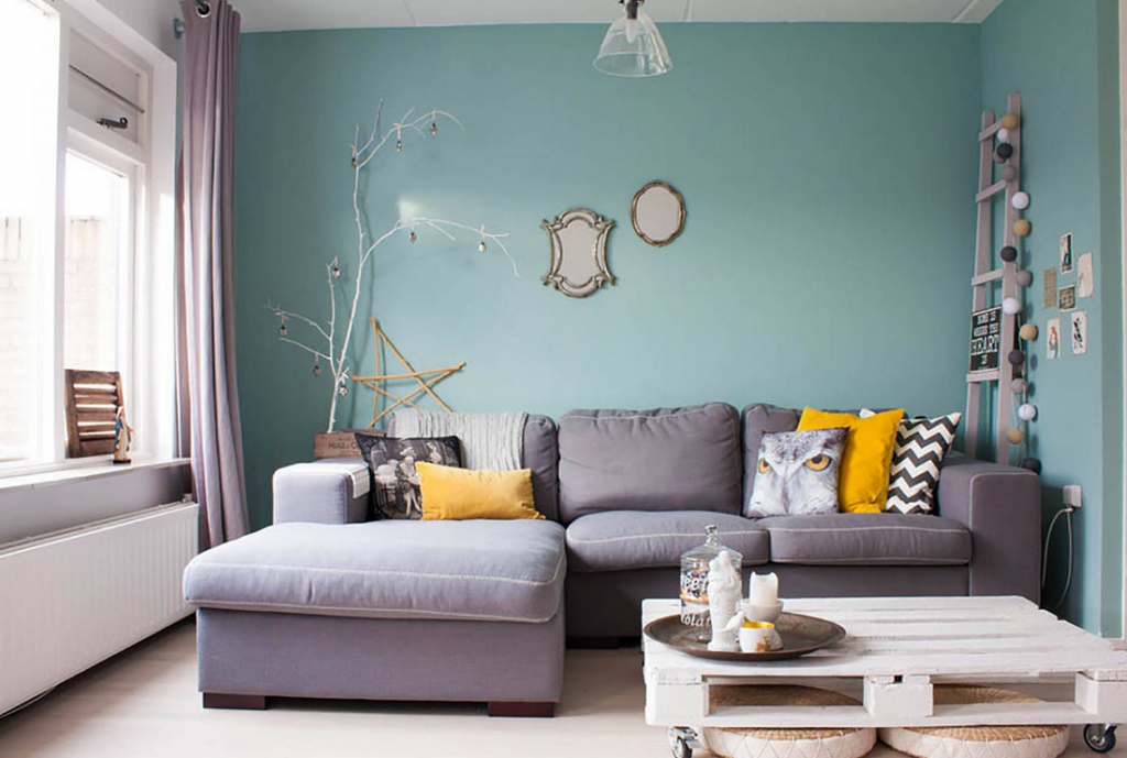 Покраска стен в интерьере: виды, дизайн, сочетания, реальные фото